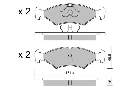 Комплект тормозных колодок (AISIN: BPTO-1013)